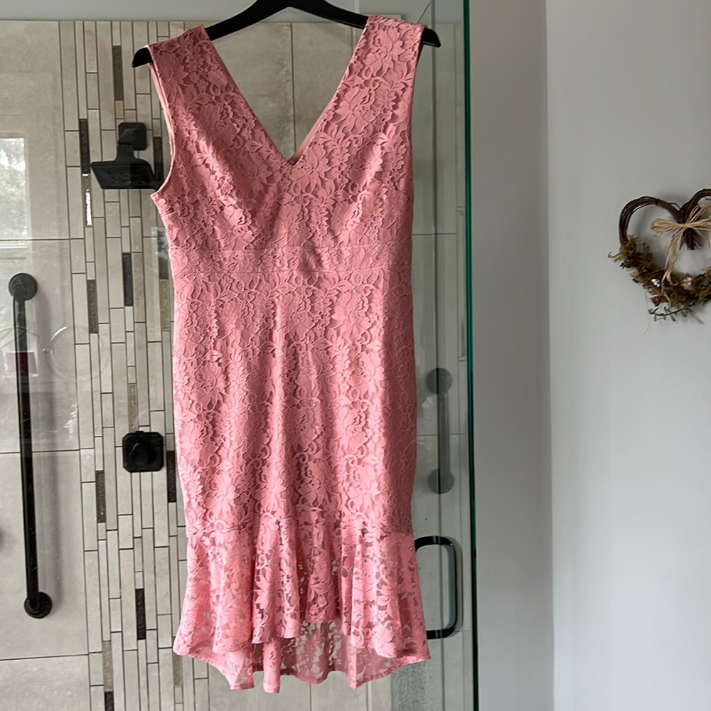 Pink lace dress
